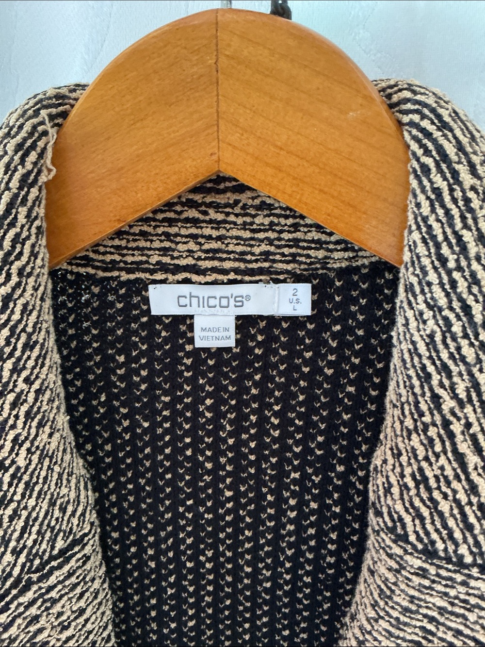 Chico's Fall Brown Textured Double-Breasted Knit Blazer. NWT - Picture 4 of 6